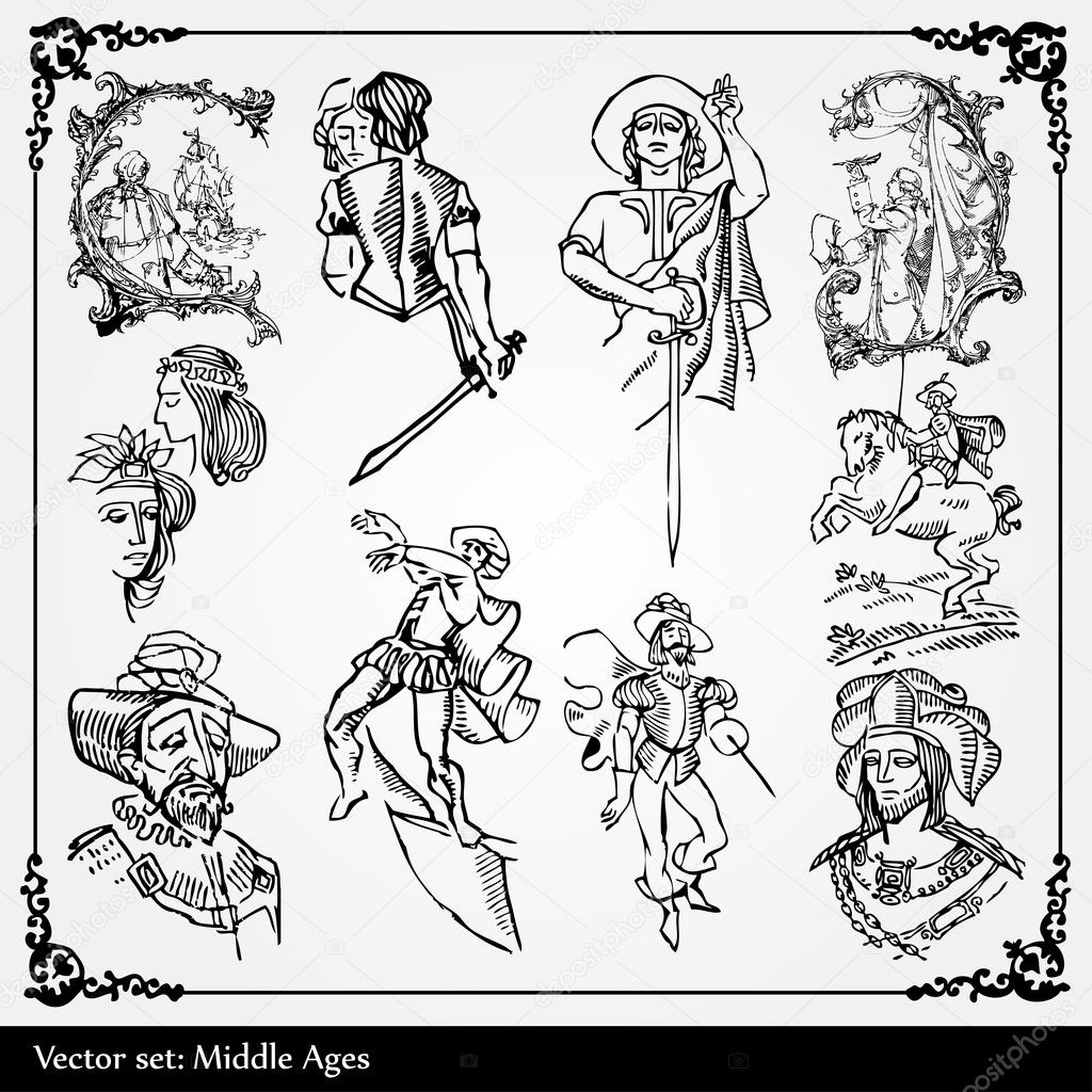 Middle ages silhouettes