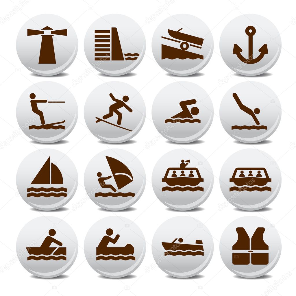 Camping and outdoor icon silhouette illustration set