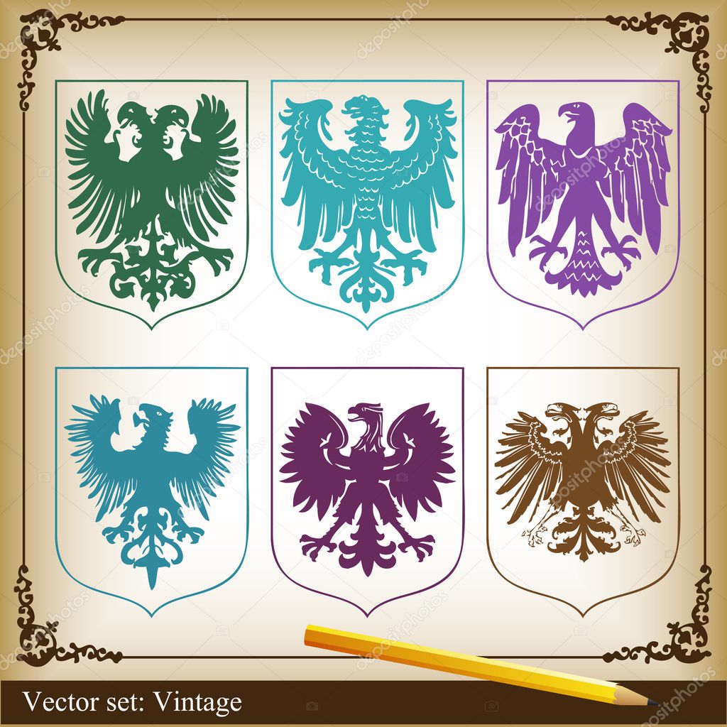 Eagle coat of arms vector