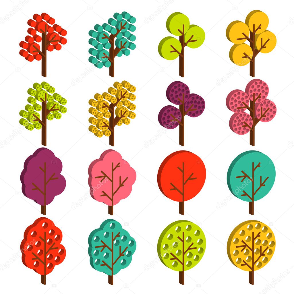 Colorful tree vector background