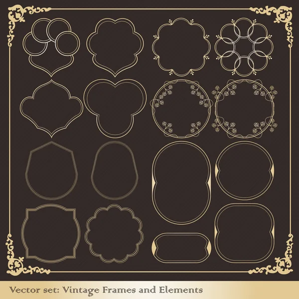Vintage-Elemente für Rahmen oder Bucheinband, Karte — Stockvektor