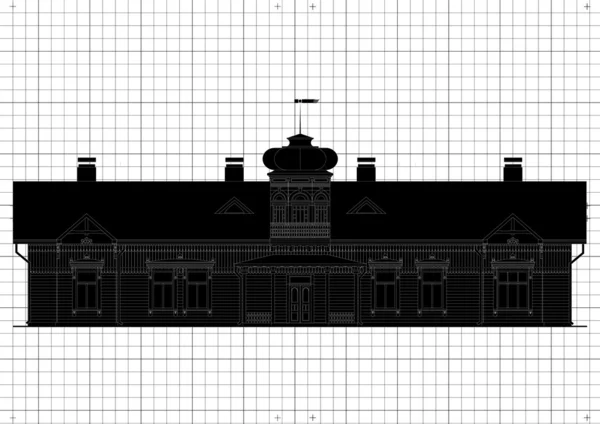 Вінтажний будинок архітектурний план вектор — стоковий вектор
