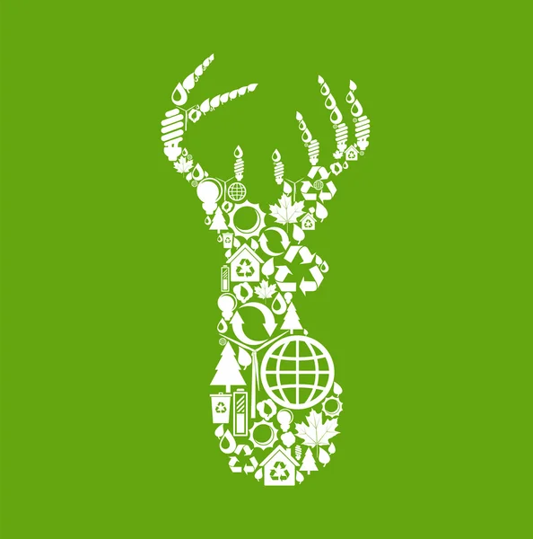 Deer ecology vector — Stock Vector