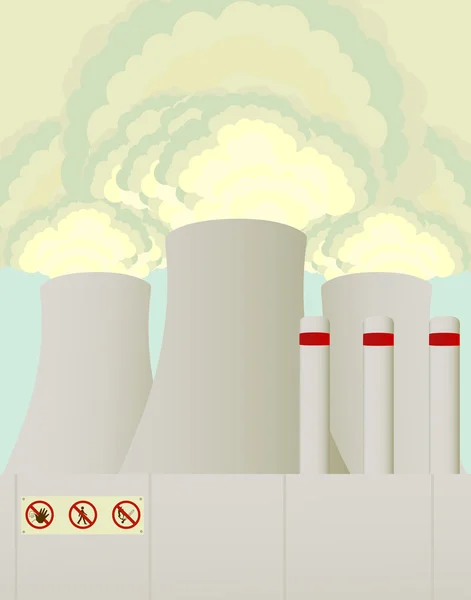 Luchtvervuiling wolk van fabriek stengels — Stockvector
