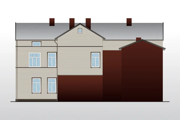 老式房子建筑平面向量 — 图库矢量图片