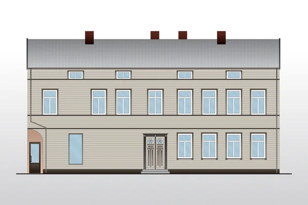 老式房子建筑平面向量 — 图库矢量图片