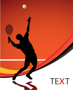 Tennis player silhouette clipart