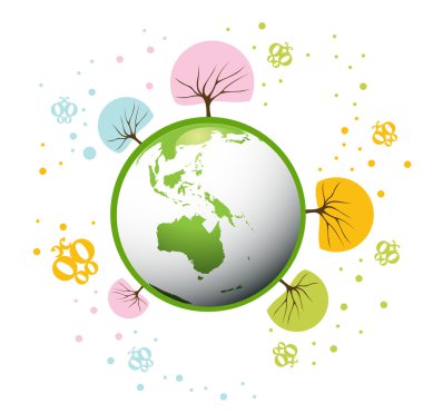 Ecology green planet vector concept background clipart