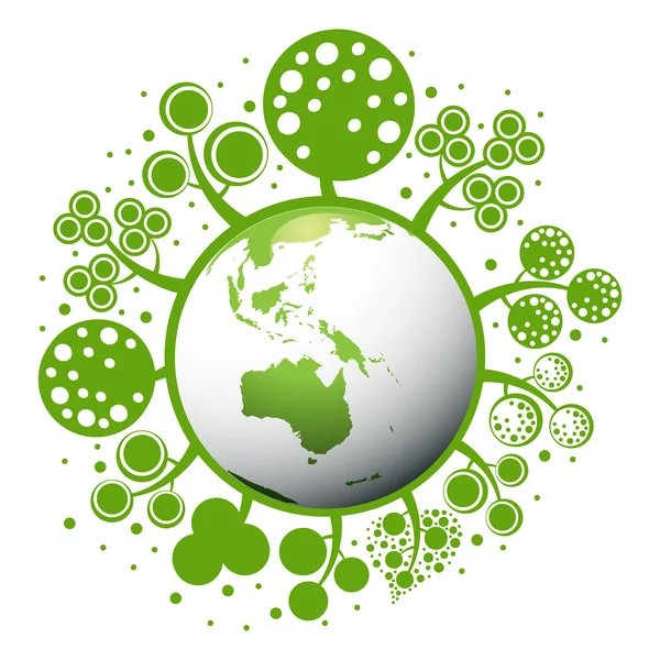 Ecologia verde planeta vetor conceito fundo — Vetor de Stock