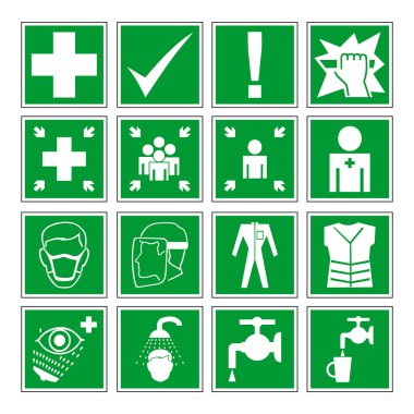 Hazard warning, health & safety and public information signs vector set clipart