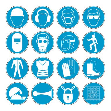 Hazard warning, health & safety and public information signs set clipart