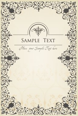 Abstract vintage frame and elements background clipart