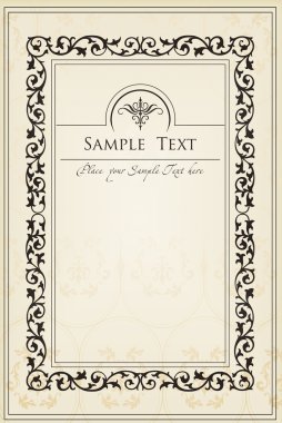 Abstract vintage frame and elements background clipart