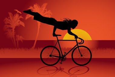 Fixed gear bicycle rider vector clipart