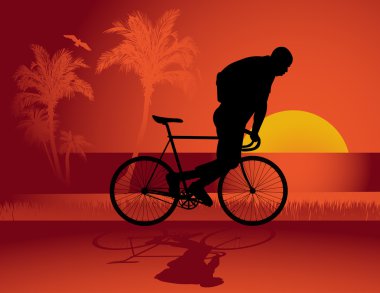 Fixed gear bicycle rider vector clipart