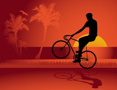 Fixed gear bicycle rider clipart