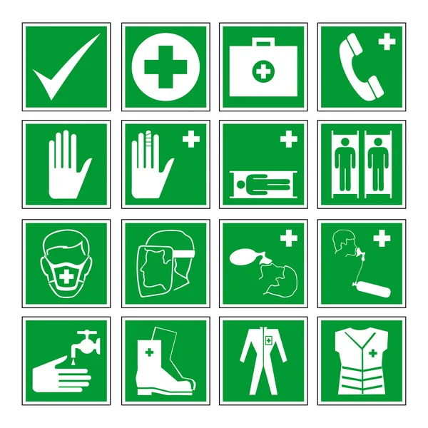 灾害预警、 健康与安全和公共信息标志设置 — 图库矢量图片