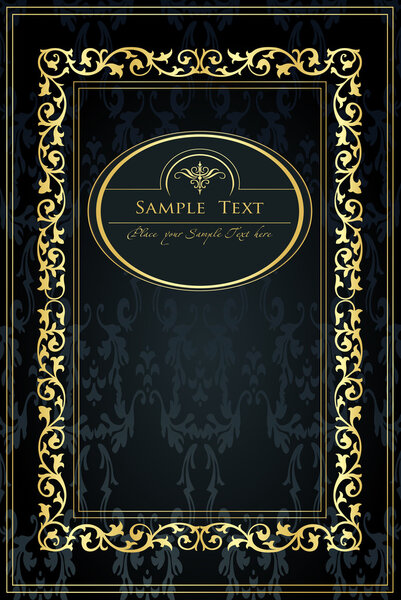 Abstract vintage frame and elements background vector