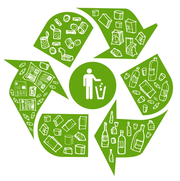 Recycling ökologischer Hintergrund — Stockvektor