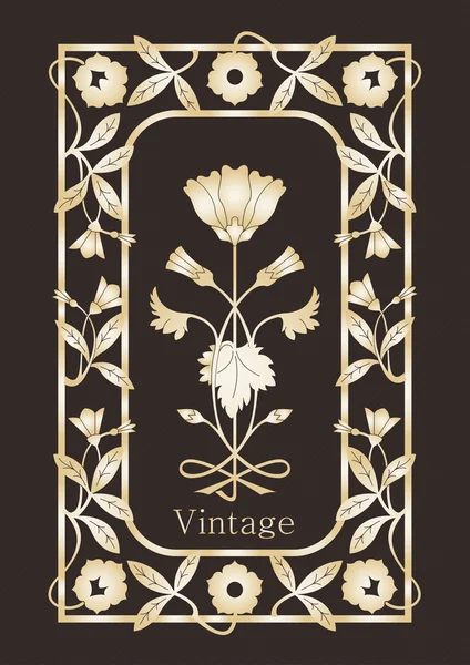 Abstract Vintage Gold Frame Elements Background Vector — Stock Vector
