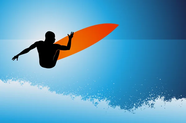 Surfer onda sfondo con spazio di testo — Vettoriale Stock