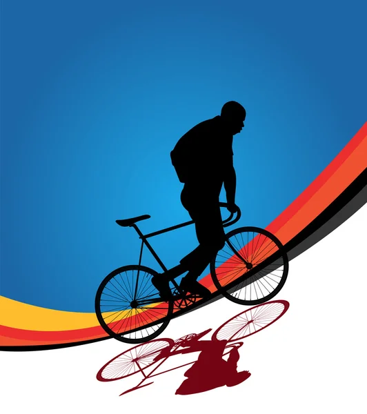 テキスト領域と固定ギア自転車ライダーのベクトルの背景 — ストックベクタ