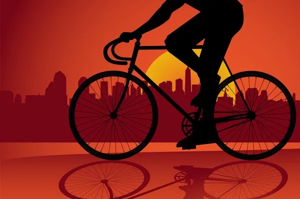 Fahrradfahrer Mit Festem Gang — Stockvektor