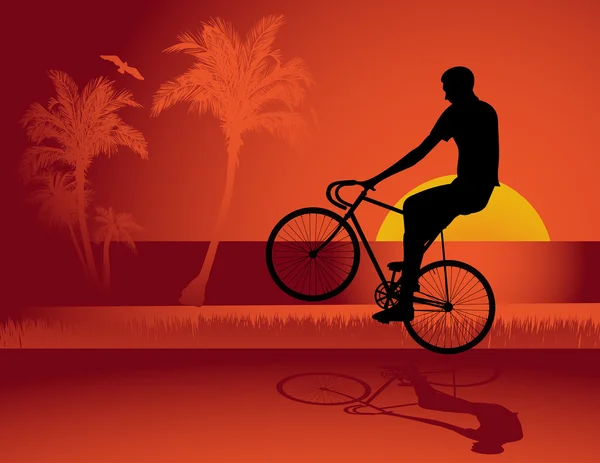 Sabit vites bisiklet binici — Stok Vektör