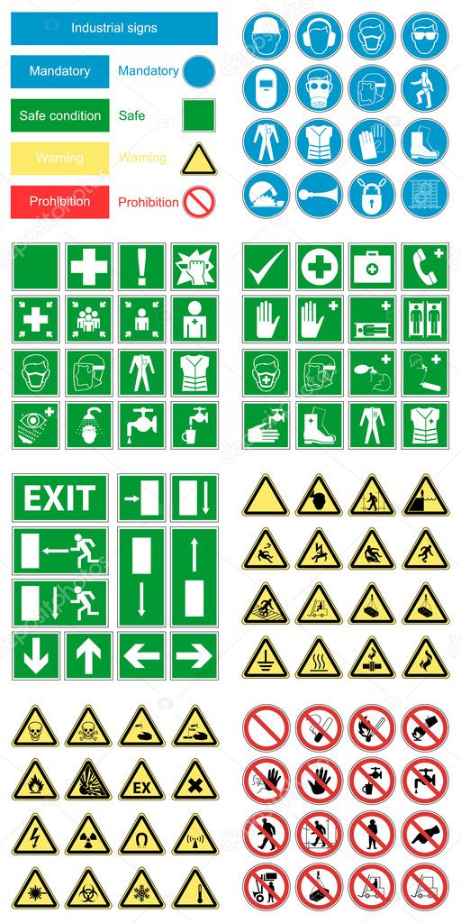 Hazard warning, health & safety and public information signs vector set