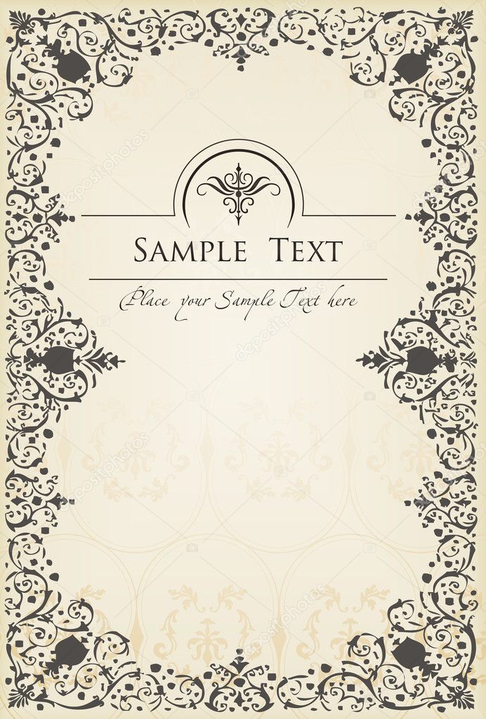 Abstract vintage frame and elements background
