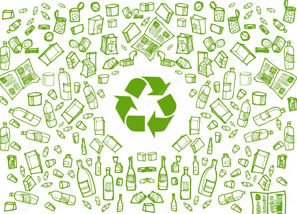 Recycling eco vector background