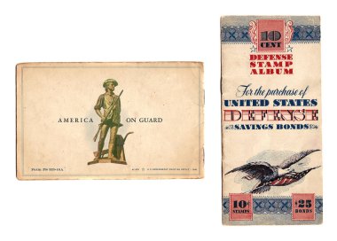 Vintage, circa WWII, defense savings bond booklet clipart