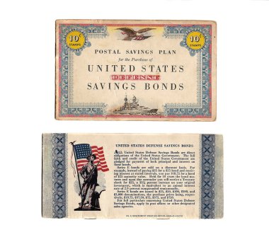 Vintage Defense Bond Saving Books clipart