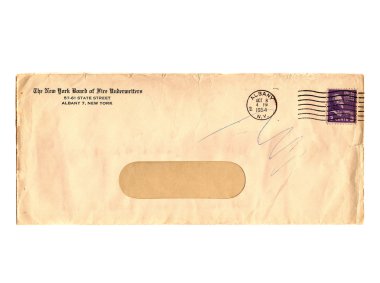 Vintage Envelope from NY Board of Fire Underwriters clipart