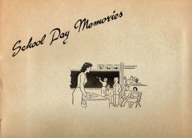 Vintage School Day Memories Paper Cover clipart