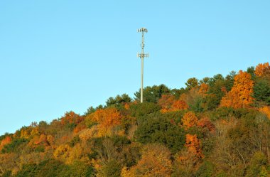 Cell Phone Tower in Fall clipart