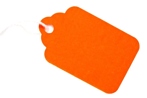 Etiqueta laranja brilhante em branco . — Fotografia de Stock