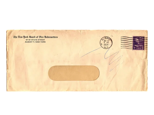 Enveloppe vintage de NY Board of Fire Underwriters — Photo