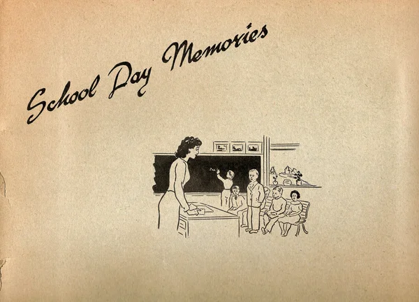 Vintage escola dia memórias capa de papel — Fotografia de Stock