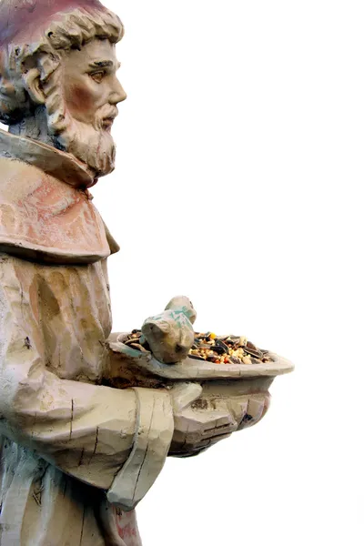 Seitenansicht der St.-Franziskus-Statue mit Kopierraum — Stockfoto