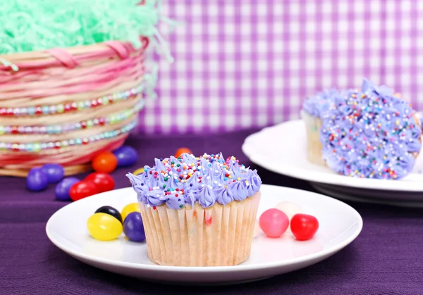 Påsk cupcakes och gelé bönor — Stockfoto