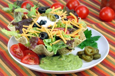 Taco Salad in Taco Bowl clipart