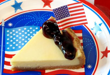 Cheesecake decorated for July 4th clipart