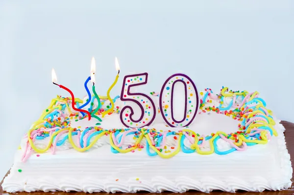 50-födelsedagstårta — Stockfoto