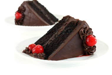 Chocolate Fudge Cake with Cherries clipart