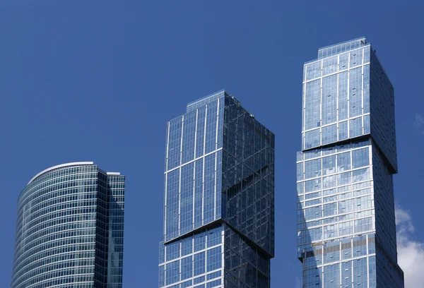 Skyscrapers of the International Business Center (City) closeup, Moscow, Ru — Stock Photo, Image