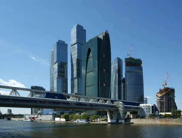 Небоскрёбы Международного Бизнес Центра Сити Крупным Планом Москва Россия — стоковое фото