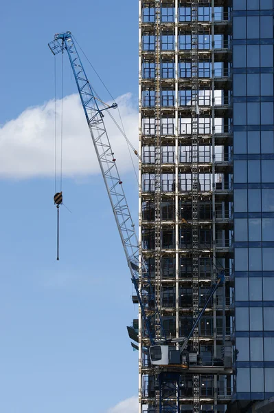 Construction Crane Windows Skyscraper Backdrop Glass Concrete — Stock Photo, Image
