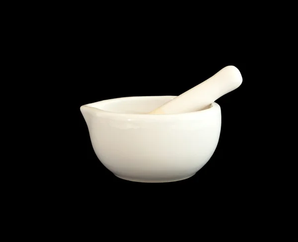 Moździerz Tłuczek Ceramiczne Białe — Zdjęcie stockowe