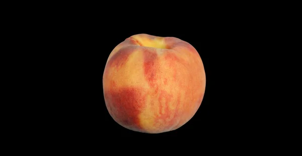 黒の背景上に分離されて大きな熟した桃 — ストック写真